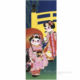 Tenugui art fuku neko maiko kyoto Tenugui art fuku neko maiko kyoto