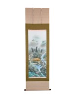 Kakejiku Sansui Landscape with Phoenix and Sacred Jewel