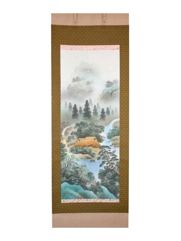 Kakejiku Sansui Landscape with Phoenix and Sacred Jewel