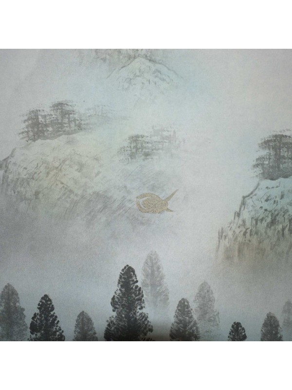 Kakejiku Sansui Landscape with Phoenix and Sacred Jewel