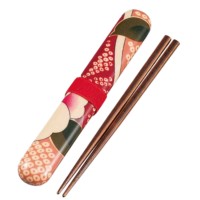 Hashi Portable Chopsticks with Kimono-Lined Case