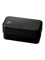 Bento Box Elegant Japanese "Seigaiha" Pattern in Charcoal and Gold