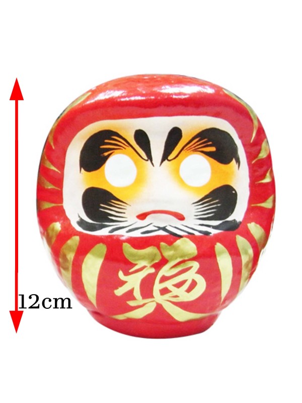 Daruma Hand-painted red Japanese 12 cm