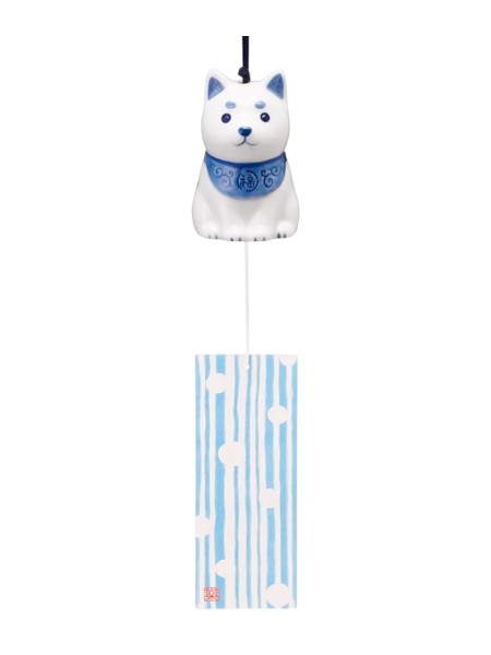 Fuurin Shiba Inu blue and white wind chime