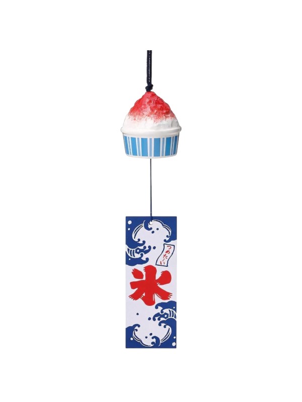 Fuurin (Japanese wind chime) and strawberry flavored shaved ice