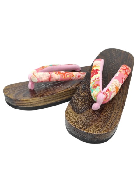 Geta Floral pink thong sandals (size L) Namba