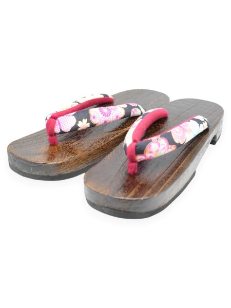 Geta Japanese wooden flip-flop sandals (size L) Kaori