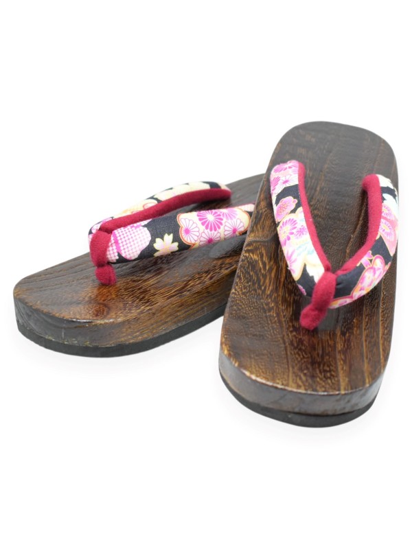 Geta Japanese wooden flip-flop sandals (size L) Kaori