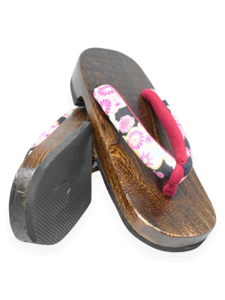 Geta Japanese wooden flip-flop sandals (size L) Kaori