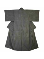 Komon Japanese Kimono with Seigaiha Pattern