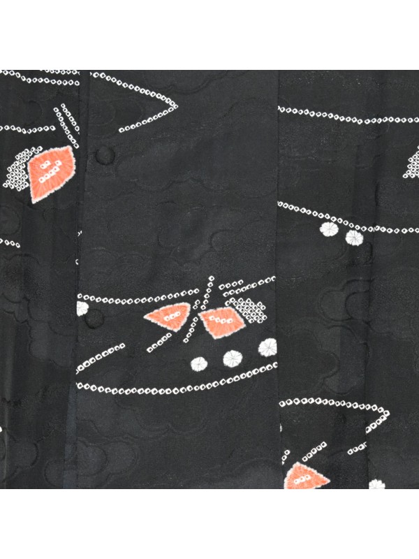 Michiyuki black kimono jacket in shibori silk