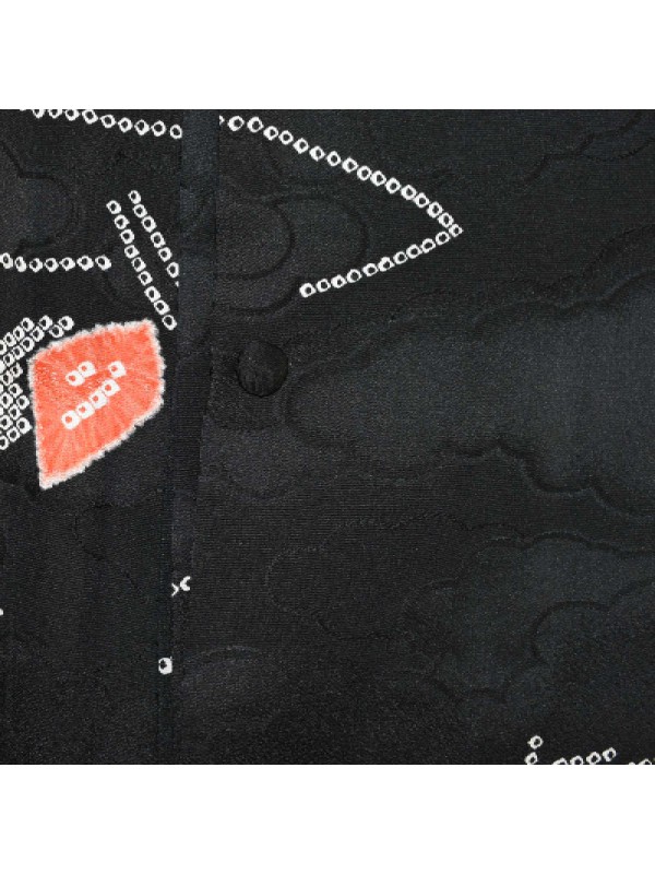 Michiyuki black kimono jacket in shibori silk