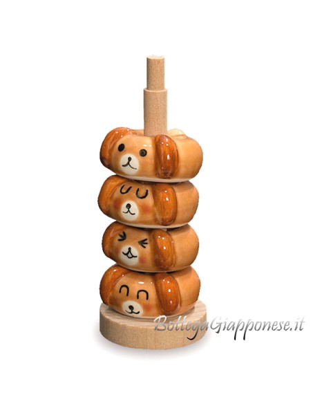Hashioki puppy face chopstick rest set (4 pieces)