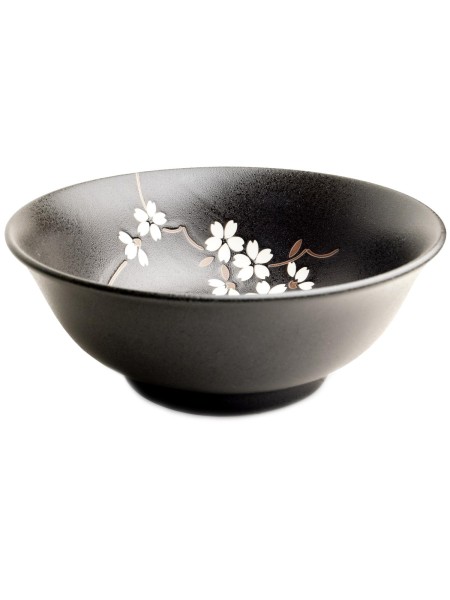 Black sakura ramen noodles bowl (21x8cm)