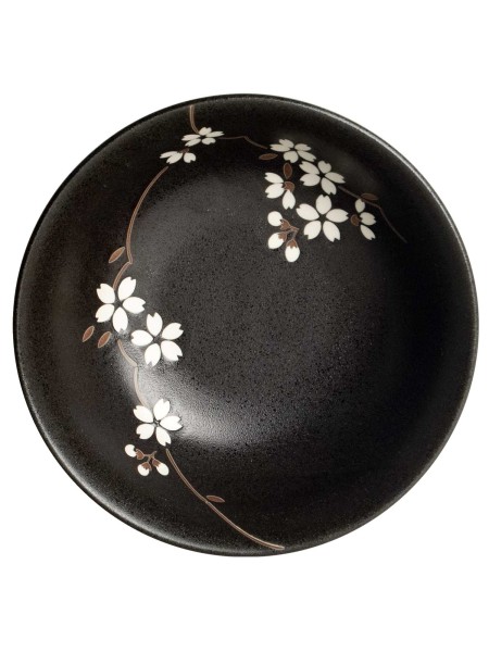 Black sakura ramen noodles bowl (21x8cm)