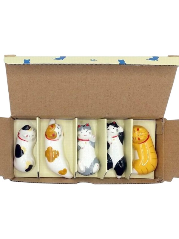 Hashioki Set of 5 Cat Chopstick Rests