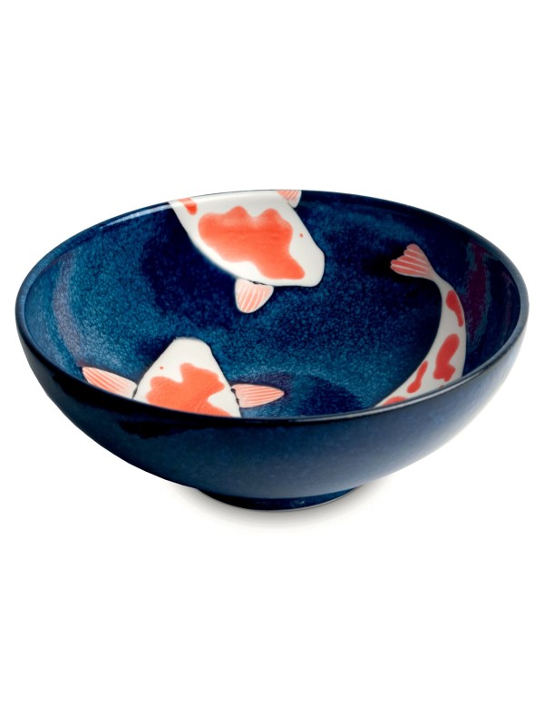 Blue bowl with koi carp (21,5x8cm)