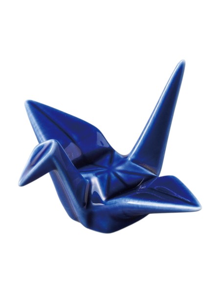 Hashioki crane-shaped chopstick rest blue