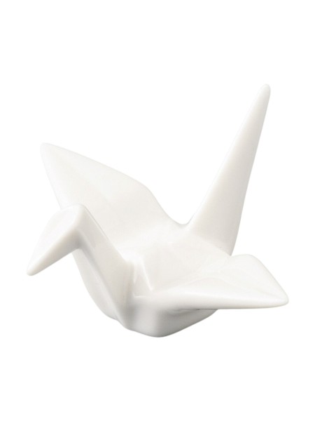 Hashioki crane-shaped chopstick rest white Hashioki crane-shaped chopstick rest white