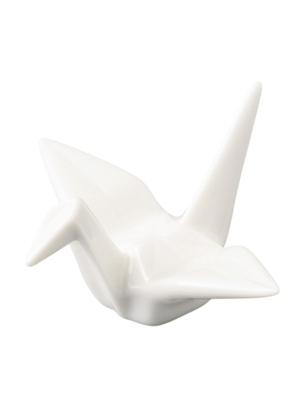 Hashioki crane-shaped chopstick rest white