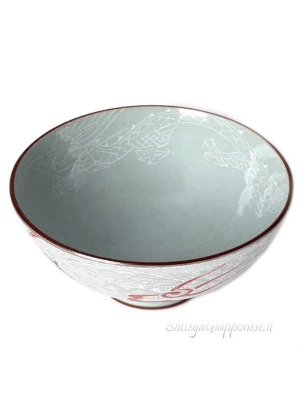 Bowl with dragon design and embossed details (14x6.3cm)