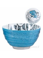 Ceramic bowl with sea bream design (13 x 7 cm) Blue