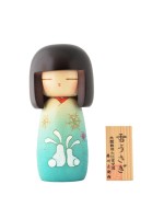 Kokeshi "Yuki Usagi" (Snow Rabbits) Doll (Light blue)