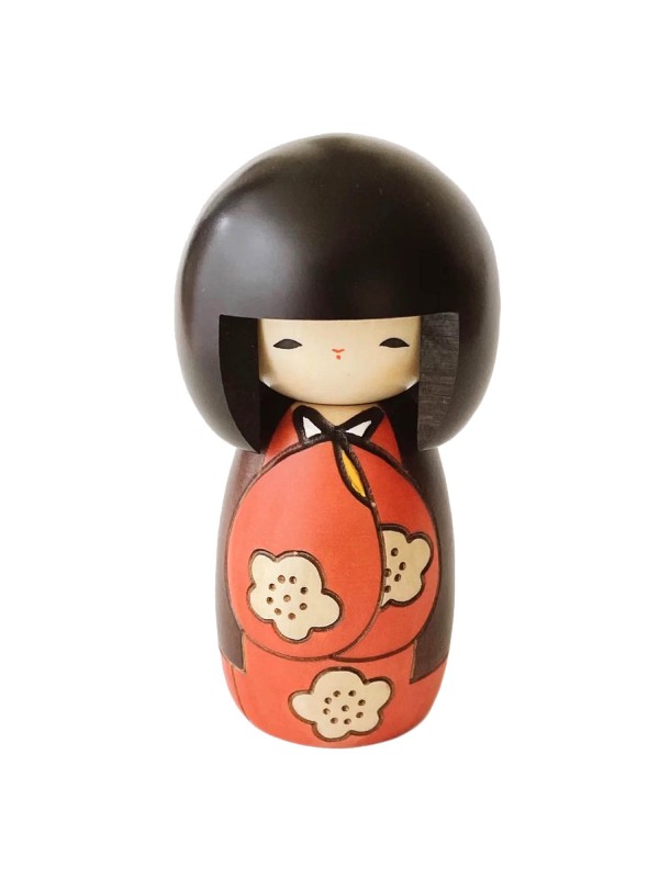 Kokeshi Kojitsu red plum blossom