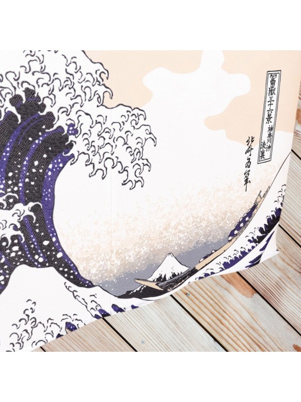Noren Short Japanese Curtain: The Great Wave off Kanagawa (Hokusai)