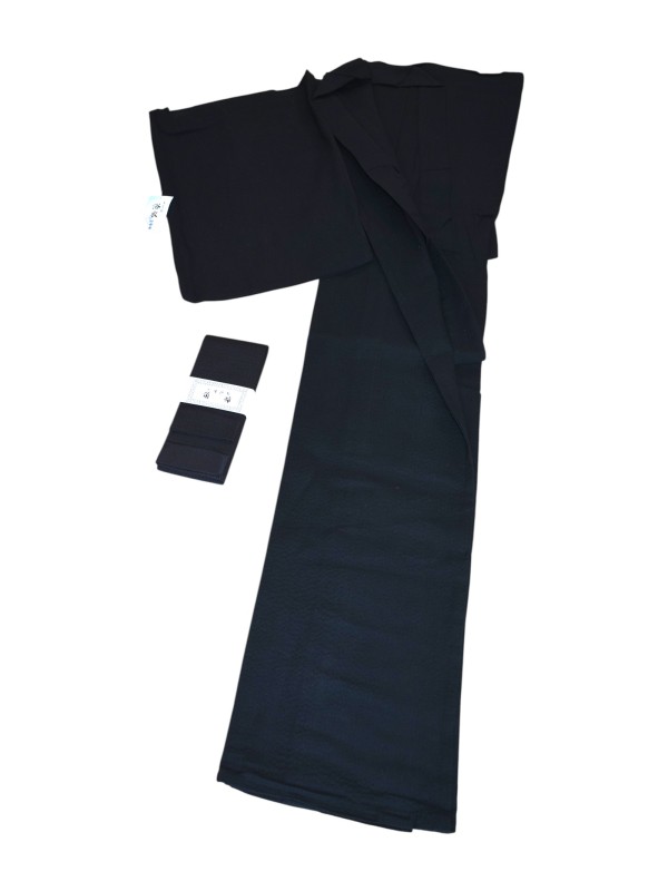 Men's black Japanese festival yukata (size options 3L - LL)