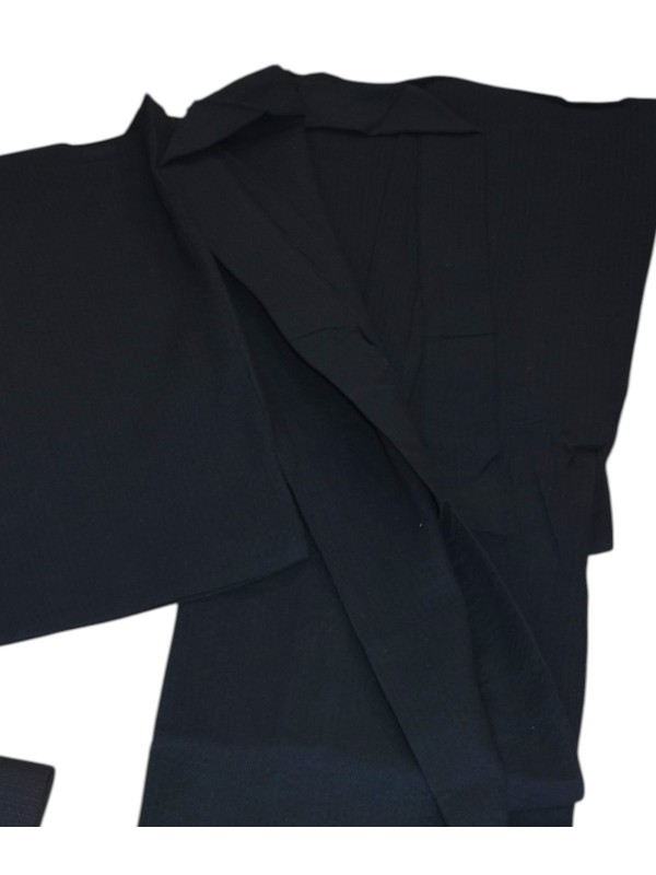 Men's black Japanese festival yukata (size options 3L - LL)