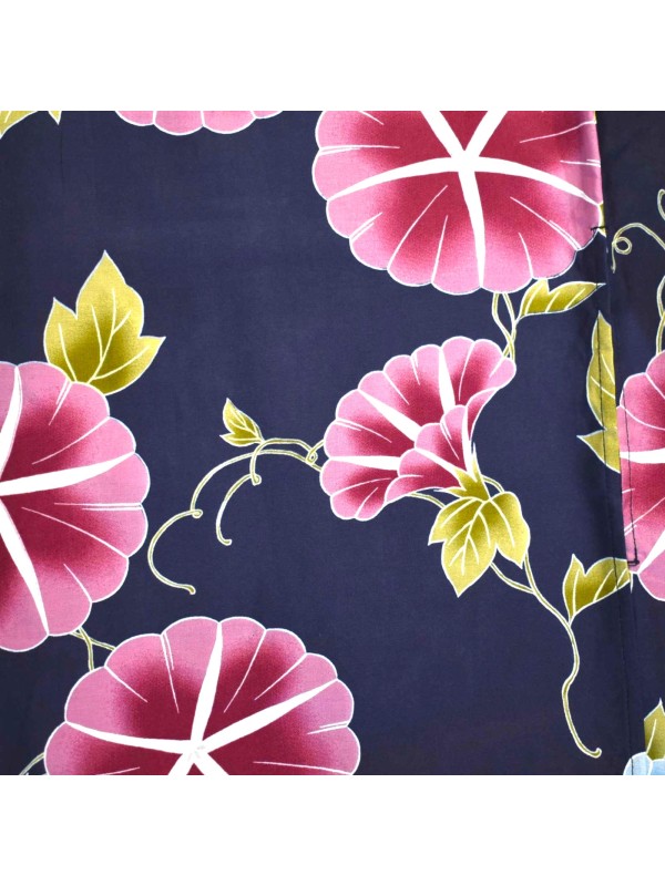 Yukata Traditional Japanese Dress Floral Pattern Asagao